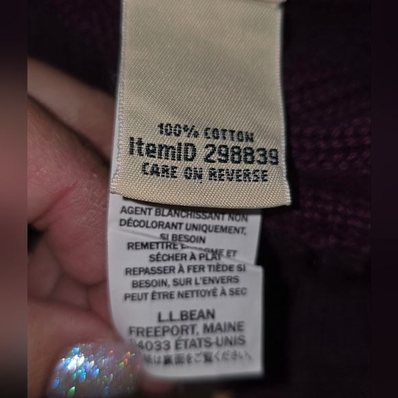 L.L. Bean Double L Cable Knit Crew Neck 100% Cotton Sweater Size XL - Picture 4 of 4